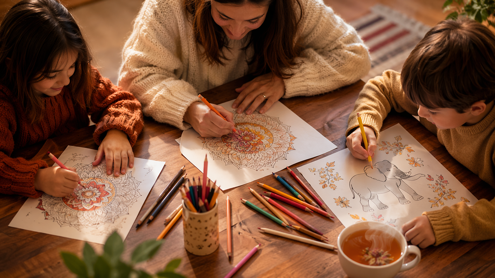 coloring as a family bonding activity