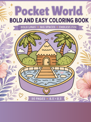 Bold and Easy Pocket World Coloring Pages — 50 Amazing Pages