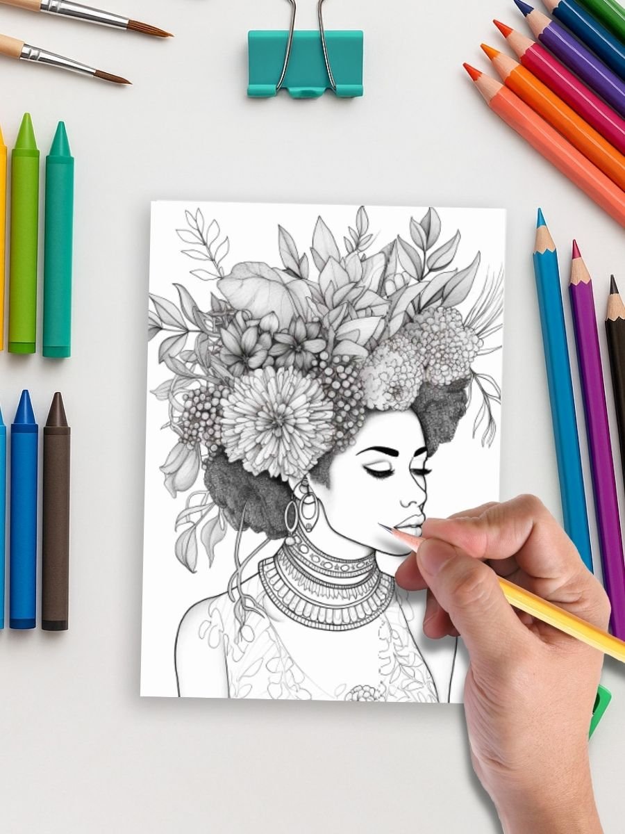 Black Women Coloring Pages – 1366 Page Bundle 5 Black Women Coloring Pages – 1366 Page Bundle - Image 5