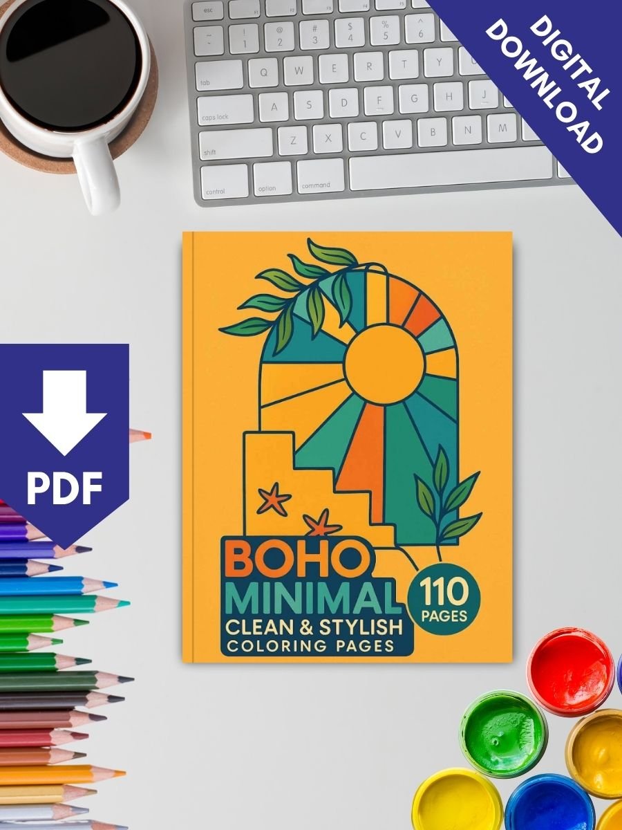 Boho minimal coloring pages– 110 Clean & Stylish fun Pages 2 Boho minimal coloring pages– 110 Clean & Stylish fun Pages - Image 2