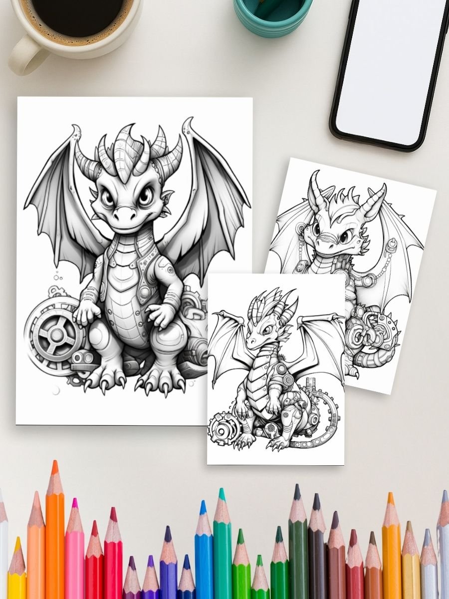 Dragon Coloring Pages – Dragon Realm (50 Designs) 4 Dragon Coloring Pages – Dragon Realm (50 Designs) - Image 4