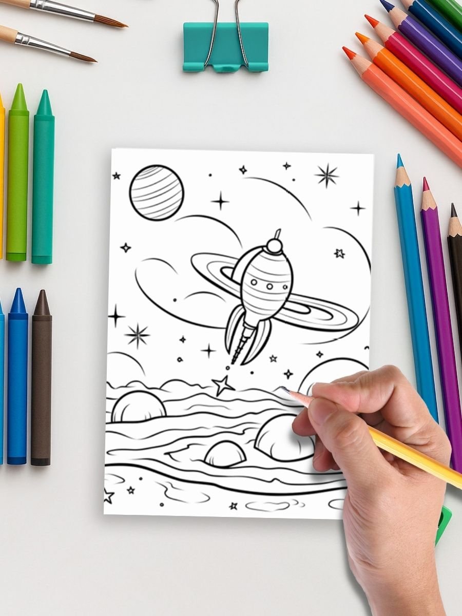 Space Coloring Pages – 155 Cosmic Adventure Designs 3 Space Coloring Pages – 155 Cosmic Adventure Designs - Image 3