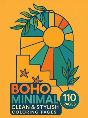 Boho minimal coloring pages– 110 Clean & Stylish fun Pages