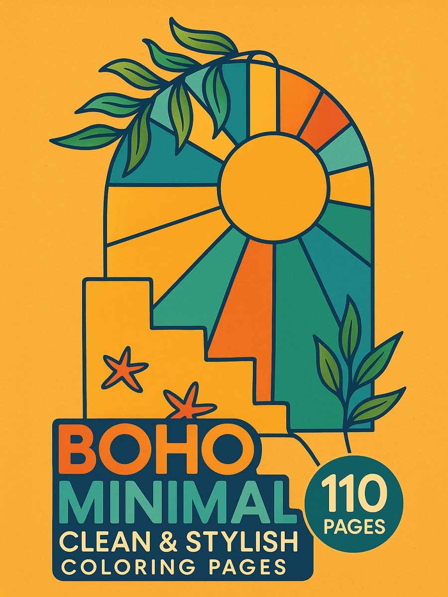 Boho minimal coloring pages– 110 Clean & Stylish fun Pages 1 Boho minimal coloring pages– 110 Clean & Stylish fun Pages
