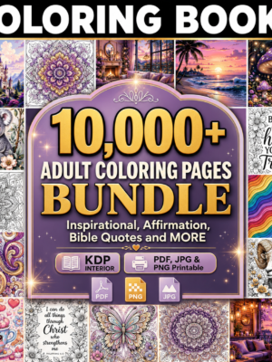 Massive KDP Coloring Book Bundle with PLR – 10,000+ Pages Ready to Sell