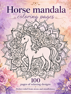 Horse Mandala Coloring Pages for Adults | 100 Relaxing Designs for Stress Relief & Mindfulness