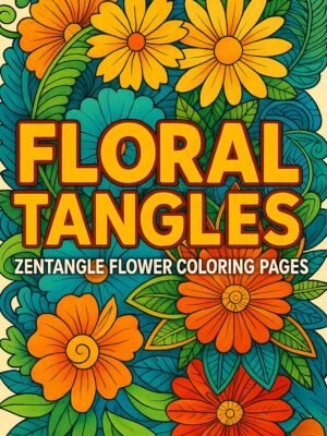 Zentangle Flower Coloring Pages – Floral Tangles (50)