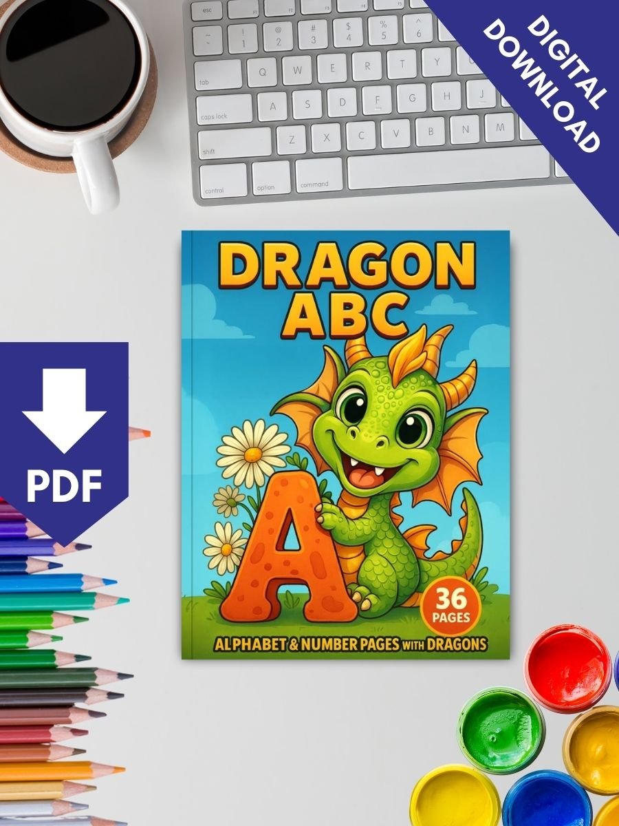 Dragon ABC – 36 Alphabet & Number Pages with Dragons 2 Dragon ABC – 36 Alphabet & Number Pages with Dragons - Image 2