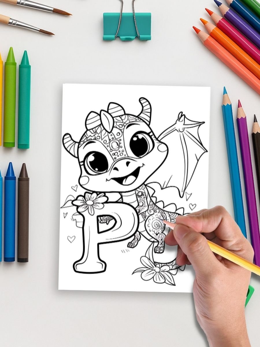 Dragon ABC – 36 Alphabet & Number Pages with Dragons 5 Dragon ABC – 36 Alphabet & Number Pages with Dragons - Image 5