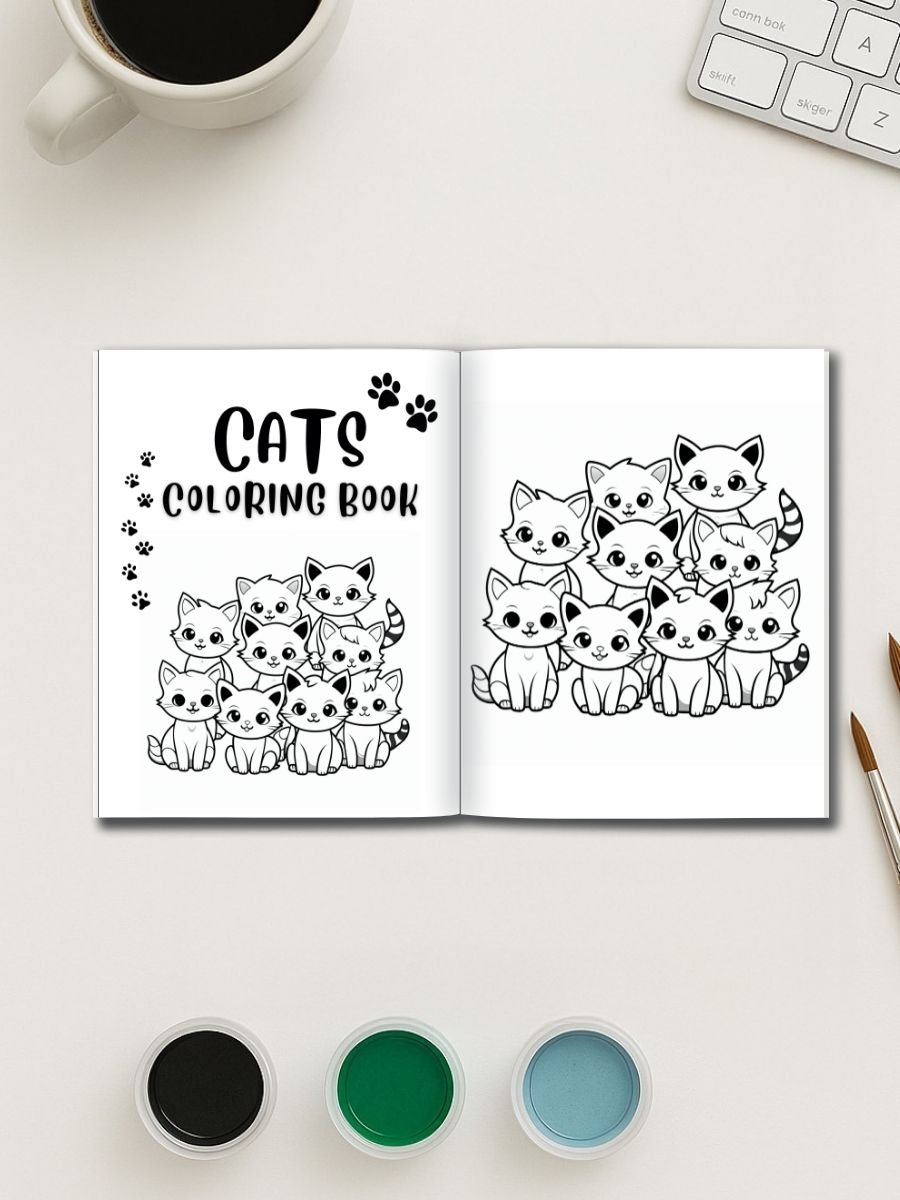 Kitten's Adventures - 21 Cat Coloring Pages 3 Kitten's Adventures - 21 Cat Coloring Pages - Image 3