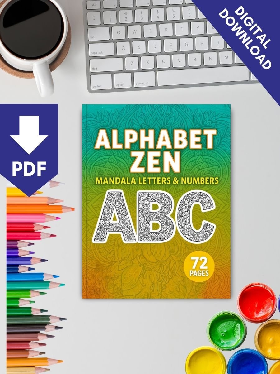 Alphabet Zen – 72 Mandala Letters & Numbers 2 Alphabet Zen – 72 Mandala Letters & Numbers - Image 2