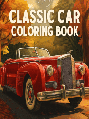 Stunning Classic Car Coloring Book for Adults – 75 Vintage Cars + 8 Colored Covers