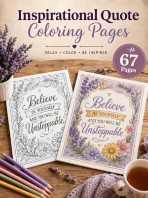 Inspirational Quote Coloring Pages Printable PDF | 67 Positive Affirmation Coloring Sheets for Adults