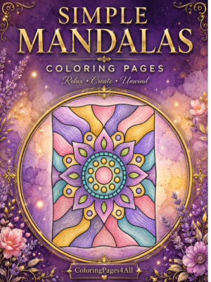 Simple Mandalas Coloring Pages – 72 Beautiful Illustrations to Relax, Create & Unwind